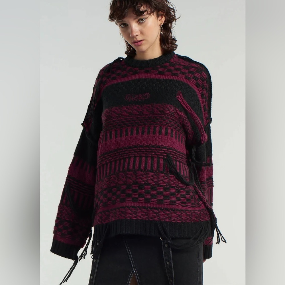 The Ragged Priest Indie Knit Black & Maroon
